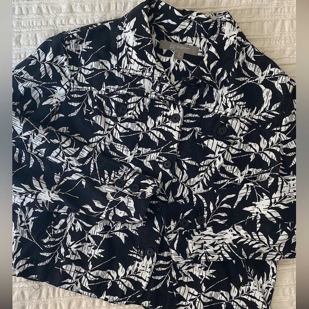 Floral Button-Front Shirt Jacket